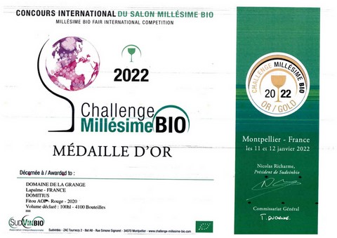 Challenge Millésime bio 2022 OR